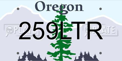 259LTR Oregon License Plate