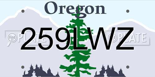 259LWZ Oregon License Plate