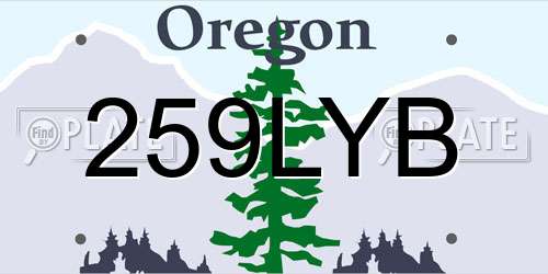 259LYB Oregon License Plate