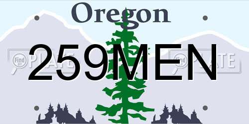 259MEN Oregon License Plate