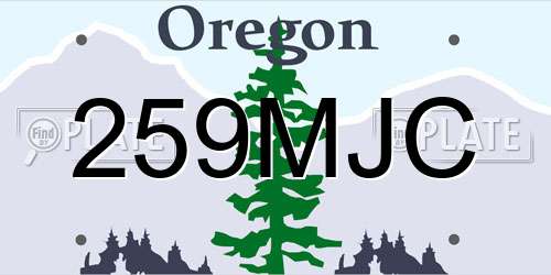 259MJC Oregon License Plate