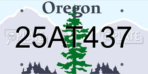 25AT437 Oregon License Plate