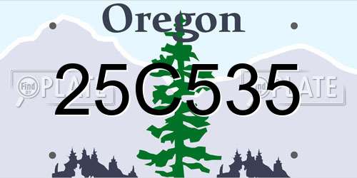 25C535 Oregon License Plate