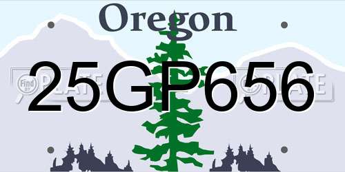 25GP656 Oregon License Plate