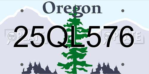 25QL576 Oregon License Plate