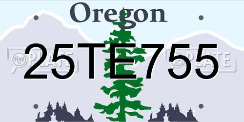 25TE755 Oregon License Plate