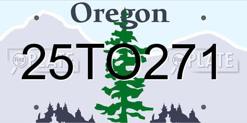 25TO271 Oregon License Plate