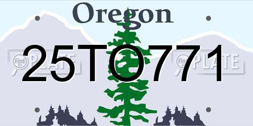 25TO771 Oregon License Plate