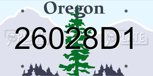 26028D1 Oregon License Plate