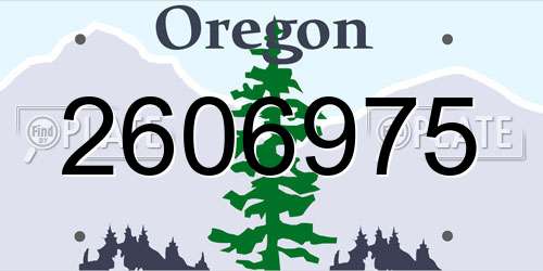 2606975 Oregon License Plate