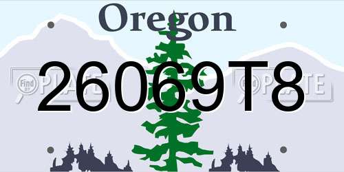 26069T8 Oregon License Plate
