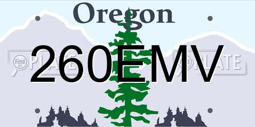 260EMV Oregon License Plate