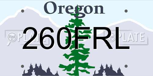 260FRL Oregon License Plate