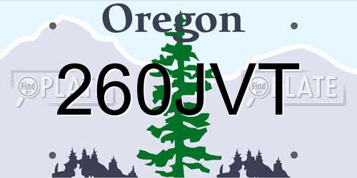 260JVT Oregon License Plate