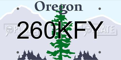 260KFY Oregon License Plate
