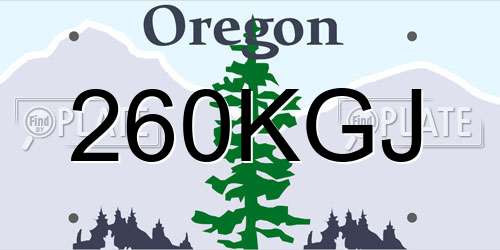 260KGJ Oregon License Plate