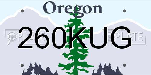 260KUG Oregon License Plate