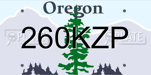 260KZP Oregon License Plate