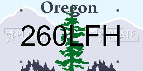 260LFH Oregon License Plate