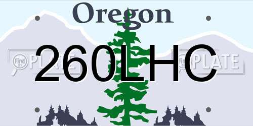 260LHC Oregon License Plate