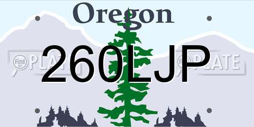 260LJP Oregon License Plate