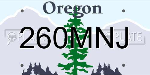 260MNJ Oregon License Plate