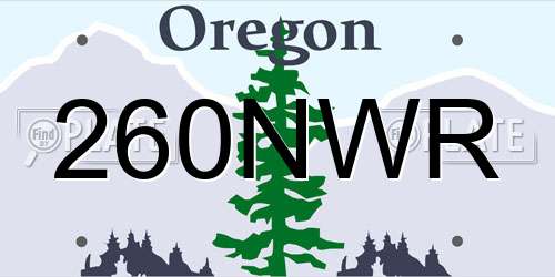 260NWR Oregon License Plate
