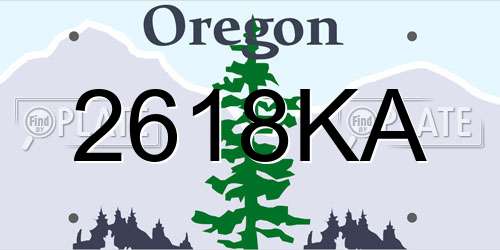 2618KA Oregon License Plate
