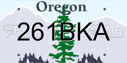 261BKA Oregon License Plate