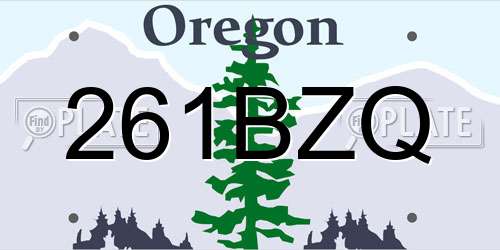 261BZQ Oregon License Plate