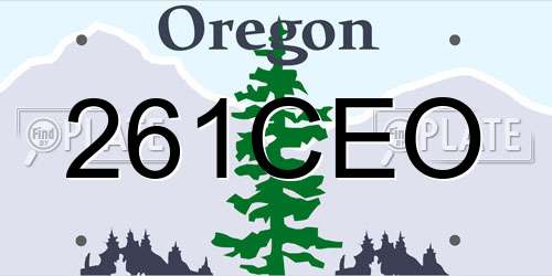 261CEO Oregon License Plate
