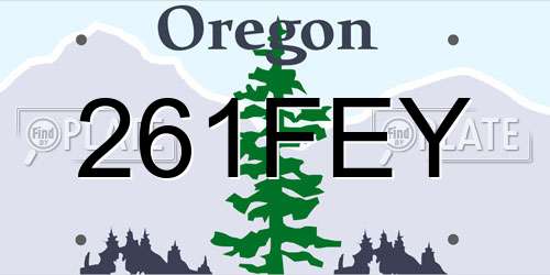 261FEY Oregon License Plate
