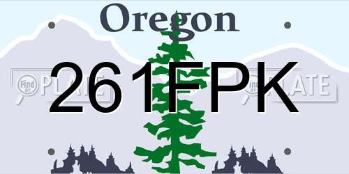 261FPK Oregon License Plate