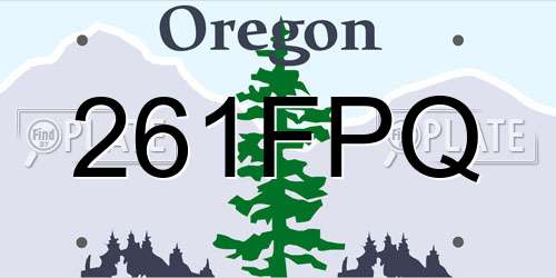 261FPQ Oregon License Plate