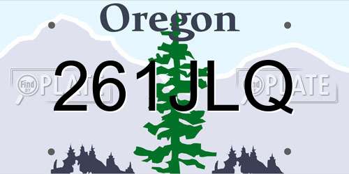 261JLQ Oregon License Plate
