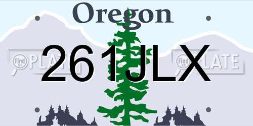 261JLX Oregon License Plate