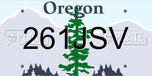 261JSV Oregon License Plate