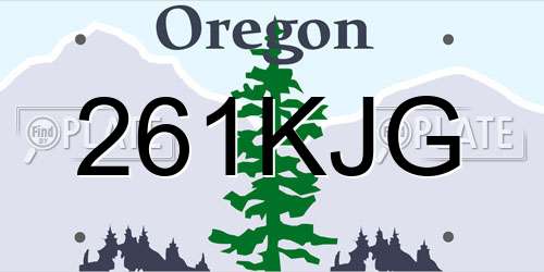 261KJG Oregon License Plate