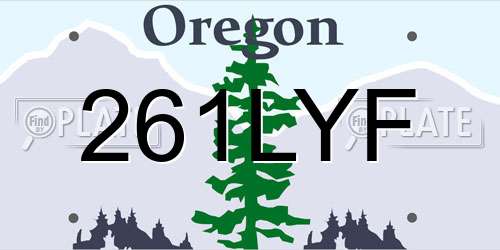 261LYF Oregon License Plate