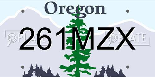 261MZX Oregon License Plate