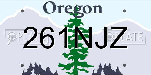 261NJZ Oregon License Plate