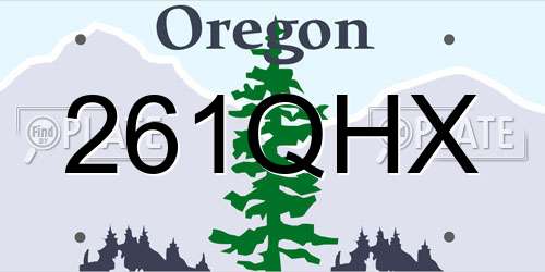 261QHX Oregon License Plate