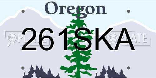 261SKA Oregon License Plate