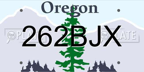 262BJX Oregon License Plate