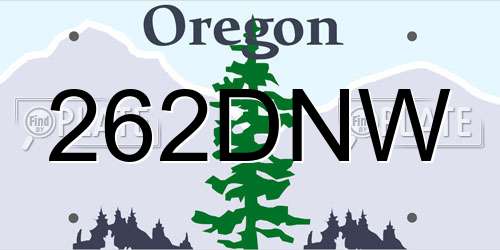 262DNW Oregon License Plate