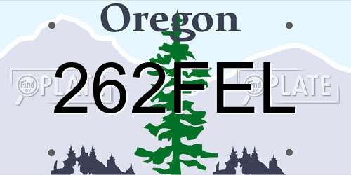262FEL Oregon License Plate