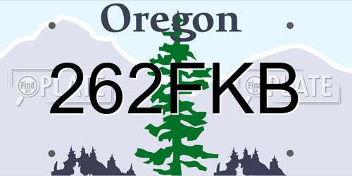 262FKB Oregon License Plate