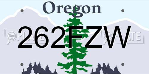 262FZW Oregon License Plate