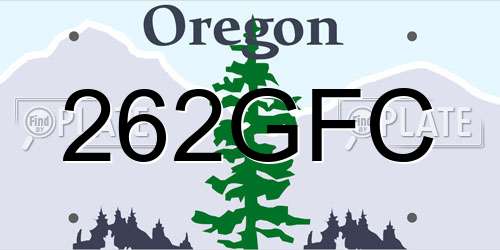 262GFC Oregon License Plate