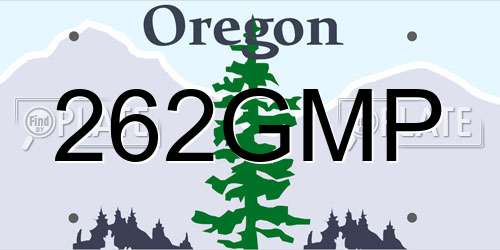 262GMP Oregon License Plate